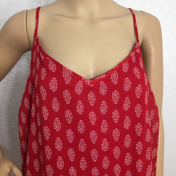 Old Navy Red Print Midi Dress - Picture 4 of 8